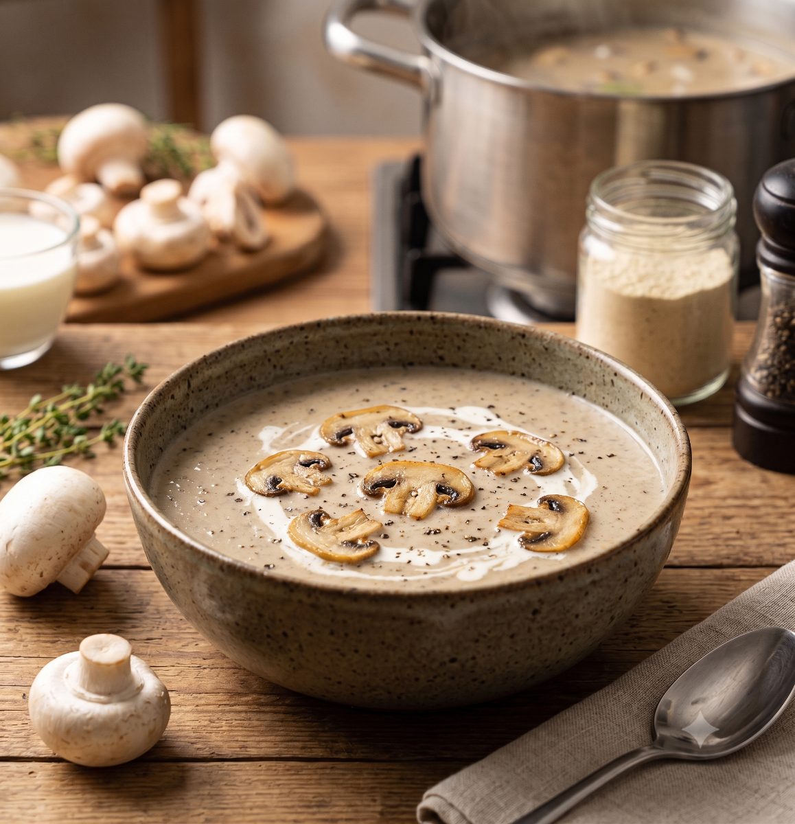 Crema de champiñones